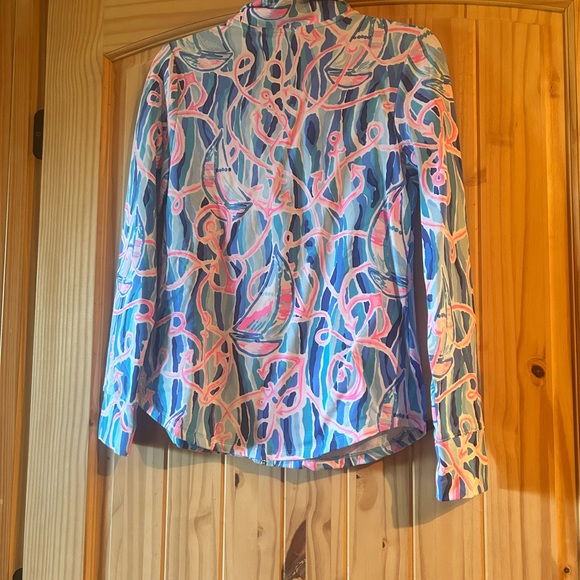 Lilly Pulitzer Leona Skim Blue Reel Nauti Zip-Up Jacket NWT - Picture 6 of 6